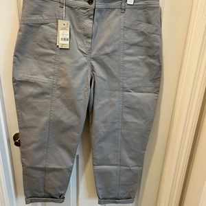 Cargo Chino Trousers/Pants, Gray, Size 14